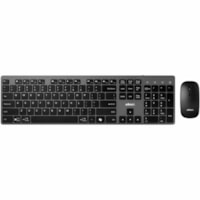 Clavier et souris EasyTouch WKB-7300 - Anglais (USA) Adesso - USB Type C Ciseaux Sans fil RF 2,40 GHz Clavier - 112 Touche - Anglais (USA) - USB Type C Sans fil RF Souris - Optique - 1200 dpi - CoPilot, Touche Windows, Mon ordinateur, Retour, Avancé, Recherche, Email, Lecture/Pause, Stop, Pis