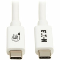 Câble de transfert de données U521-1P0M-WH20G 6,6 pi (2 m) USB4 Tripp Lite by Eaton - 6,6 pi (2 m) USB4 Câble de transfert de données pour Lecteur de texte numérique, Chromebook, Ordinateur, Ordinateur Portable, Moniteur, HDTV, Smartphone, Système de jeu, MacB