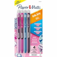 Stylo gel InkJoy Paper Mate - 0,7 mm (0,03 po) Pointe de stylo - Rétractable - Ink Couleurs de couverture assorties - A base de gel - 4 / emballage