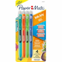 Stylo gel InkJoy Paper Mate - 0,7 mm (0,03 po) Pointe de stylo - Rétractable - Ink Couleurs de couverture assorties - A base de gel - 4 / emballage