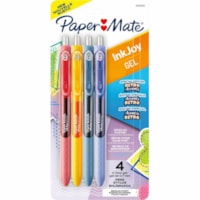 Stylo gel InkJoy Paper Mate - 0,7 mm (0,03 po) Pointe de stylo - Rétractable - Ink Couleurs de couverture assorties - A base de gel - 4 / emballage