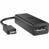 HP USB-C to DisplayPort Adapter G2 - 1 x DisplayPort 1.4 Digital Audio/Video - Female - 1 x USB Type C - Male - 7680 x 4320 Supported - Black