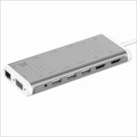 SMK-Link USB-C 100W 14-Port Mini Docking Station with Dual 4K Multi-Stream Triple Video - for Notebook/Monitor/Hard Drive/Printer/Camera/Memory Card Reader - Charging Capability - Memory Card Reader - SD, microSD - USB Type C - 3 Displays Supported - 4K, 4K @ 60Hz - 1920 x 1080 - 7 x USB Ports - 3 x