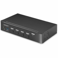 StarTech.com 4-Port DisplayPort KVM Switch, Single 4K 60Hz Monitor, 6x USB Ports, Hotkey & Push-Button Switching, TAA Compliant - 4-Port KVM enables fast switching between USB/DisplayPort-enabled desktops sharing a mouse, keyboard, USB 5Gbps hub, and single 4K 60Hz DP monitor; TAA-Compliant KVM is O