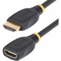 StarTech.com 3.3ft (1m) HDMI 2.0 Extension Cable, High Speed HDMI Port Saver Cable, 4K 60Hz, HDMI Male to Female Extension Adapter Cord - Extend an HDMI cable connection w/4K 60Hz video; Bi-directional HDMI 2.0 Port Saver reduces wear on HDMI ports; Ideal for boardrooms/UHD devices; 4K 60Hz w/HDR10/