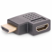 StarTech.com Right Angle HDMI 2.0 Adapter, Male to Female, Horizontal 90-Degree Angled HDMI Port Saver, 4K 60Hz, High Speed HDMI Connector Extension - Compact Right Angle HDMI Adapter reduces connector strain from bending; Bi-directional HDMI 2.0 Port Saver reduces port and connector wear; Ideal for