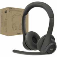 Logitech Zone 305 Headset - Microsoft Teams Certification - Stereo - Wireless - Bluetooth - 98.4 ft - 32 Ohm - 50 Hz to 20 kHz - Over-the-head - Binaural - Supra-aural - Omni-directional, MEMS Technology, Noise Cancelling Microphone - Black