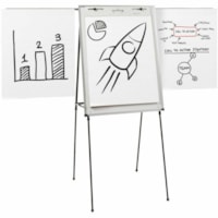 Quartet Dry Erase Board Easel - 40" (1016 mm) Width x 29" (736.60 mm) Height - White Melamine Surface - Black Plastic Frame - Vertical - Tabletop - Accessory Tray, Adjustable, Durable, Adjustable Height, Extendable Arm, Flexible, Scratch Resistant, Stain Resistant, Ghost Resistant, Non-skid Rubber F