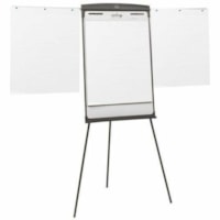 Quartet Standard Nano-Clean Magnetic Presentation Easel, 27" x 43" , Silver Frame - 26" (660.40 mm) Width x 37" (939.80 mm) Height - White Surface - Graphite Plastic, Silver Frame - Vertical - Floor Standing, Tabletop - Magnetic - Stain Resistant, Ghost Resistant, Accessory Tray, Telescoping Leg, Tr