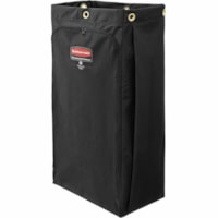 Rubbermaid Executive 30-Gal Housekeeping Cart Canvas Vinyl Lined Bag High Capacity - 30 gal (113562.35 mL) Capacity - 10.50" (266.70 mm) Width x 16.80" (426.72 mm) Length - Black - Vinyl, Canvas, Fabric - Janitorial Cart