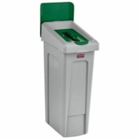 Rubbermaid Commercial Slim Jim Recycling Station 1-Stream Paper, 23 Gal - Hinged Lid - 23 gal (87064.47 mL) Capacity - For Commercial - Recyclable, Durable - 40.2" (1021.08 mm) Height x 12" (304.80 mm) Width x 15.2" (386.08 mm) Depth - Resin - Green