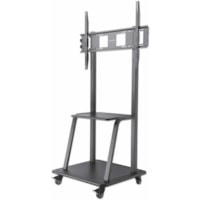 Manhattan Ultra Heavy-Duty Height-Adjustable TV Cart - 330.69 lb (150000 g) Capacity - 4 Casters - Black - 37" (939.80 mm) to 100" (2540 mm) Screen Supported