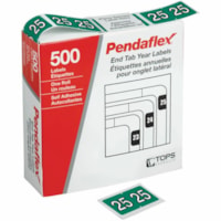 Pendaflex File Folder Label - 15/16" (23.62 mm) Width x 1 1/4" (31.75 mm) Length - Dark Green - 500 / Box