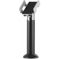 Manhattan Universal Credit Card POS Terminal Stand - Countertop, Freestanding - Aluminum, Steel, Zinc Alloy, Plastic - Black - For POS Terminal, Card Reader - Secure, Anti-theft, Tilt, 360° Swivel, Lockable, Durable, Cable Management, Rubber Pad, Slip Resistant, Scratch Resistant, Adjustable Wid