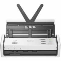 Brother ADS1350W Large Format Sheetfed Scanner - 600 x 600 dpi Optical - 30 ppm (Mono) - 30 ppm (Color) - Color, Monochrome Scan - Duplex Scanning - ID Card, Business Card, Plastic Card - Wireless LAN - Portable - USB