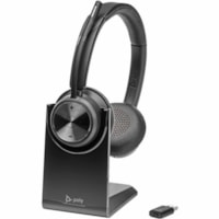 Poly Savi 7320 UC Stereo DECT 1920-1930 MHz Headset - Stereo - Wireless - DECT - 450 ft - On-ear, Over-the-head - Binaural - Supra-aural - Noise Cancelling Microphone - Noise Canceling - Black