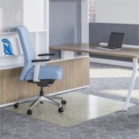 Deflecto OceanMat Chair Mat for Carpet - Low Pile, Carpeted Floor - 48" (1219.20 mm) Width x 36" (914.40 mm) Depth - Rectangular - Polyethylene Terephthalate (PET), Plastic - Clear - 1Each