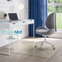 Deflecto OceanMat Chair Mat for Hard Floor - Hard Floor, Wood Floor, Tile Floor, Laminate Floor, Floor, Commercial53" (1346.20 mm) Width x 45" (1143 mm) Depth - Lip Size 12" (304.80 mm) Length x 25" (635 mm) Width - Lipped - Plastic, Polyethylene Terephthalate (PET) - Clear - 1 Each