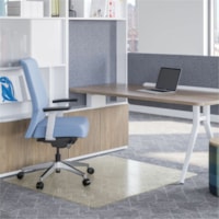 Deflecto OceanMat Chair Mat for Carpet - Low Pile, Commercial, Carpeted Floor, Chair - 60" (1524 mm) Width x 46" (1168.40 mm) Depth - Rectangular - Plastic, Polyethylene Terephthalate (PET) - Clear - 1Each