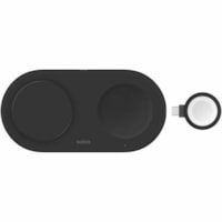 Belkin BoostCharge Pro 3-in-1 Magnetic Wireless Charging Pad with Qi2 15W - For iPhone, Qi2-enabled Device, AirPod, Smartwatch - Input connectors: USB - LED Indicator, Compact, Magnetic