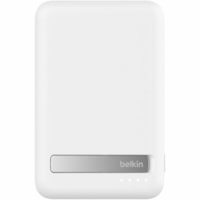 Belkin 15W Wireless Magnetic Power Bank w/ Stand, Qi2 - 5K mAh - 1xUSB-C - Portable Charger - w/ USB-C to USB-C Cable - White - White