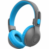 JLab JBuddies Studio 2 2 in 1 Wireless + Wired Kids Headset - Stereo - USB Type C - Wired/Wireless - Bluetooth - 32 Ohm - 20 Hz to 20 kHz - Over-the-head, On-ear - Circumaural - Gray, Blue