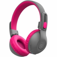 JLab JBuddies Studio 2 2 in 1 Wireless + Wired Kids Headphones - Stereo - USB Type C - Wired/Wireless - Bluetooth - 32 Ohm - 20 Hz to 20 kHz - Over-the-head, On-ear - Circumaural - Pink, Gray