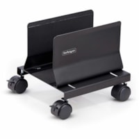 StarTech.com Computer Tower Cart, Rolling CPU Caddy on Wheels, Max 46.3lb/21kg, Adjustable PC Case Mount, Floor Stand Dolly, Steel, TAA - Mobile CPU stand with full PC tower access; Computer holder w/steel build - Floor cart frees desk space; Lockable wheels; Supports 46.3lb - Toolless width adjustm