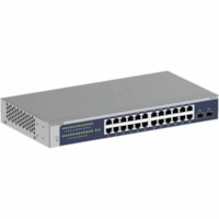 Netgear Gigabit Smart Switches - 24 Ports - Manageable - Gigabit Ethernet - 10/100/1000Base-T, 1000Base-X - 3 Layer Supported - 2 SFP Slots - 13.50 W Power Consumption - Twisted Pair, Optical Fiber - Rack-mountable - Lifetime Limited Warranty