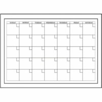 WallPops White Monthly Dry Erase Calendar - Large - Monthly - 1 Month Single Page Layout - 17 1/2" x 24" Sheet Size - Wall Mount - White - Vinyl - Repositionable, Removable, Dry Erase Surface, Reusable, Undated, Monthly Calendar - 1 / Unit