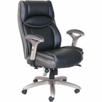 Serta Smart Layers Chair - Black Back - High Back - Black, Slate - Bonded Leather, Plush - Armrest - 1 / Unit