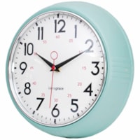 Kiera Grace Wall Clock - White Main Dial - Seafoam Case - Retro Style