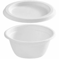 Globe Portion Cup Lids Bagasse Compostable - 2 OZ / White - Bagasse - White - 100 / Pack