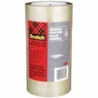 Scotch Packaging Tape - 54.7 yd (50 m) Length x 1.89" (48 mm) Width - Clear - Temperature Resistant - For General Purpose, Shipping, Packaging, Packing, Moving, Storage, Mailing - 4 / Pack