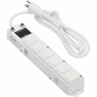 Bloc multiprises Safe-IT PS-607-HG-OEMLM Tripp Lite series - NEMA 5-15P-HG - 7 pi (2,13 m) Cordon - 15 A Courant - 120 V AC Voltage - Montable en rack - Blanc