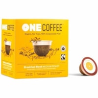 OneCoffee K-Cup Coffee - Compatible with K-Cup Brewer - American - Medium - 18 Pod - K-Cup - Breakfast Blend - Organic - 18 / Box