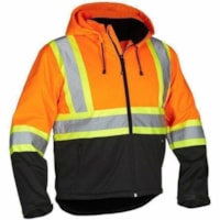 Forcefield Hi-Vis Safety Softshell Jacket, Medium, Orange - Medium Size - Zipper Closure - 2 Pocket(s) - Polyester - Orange - Lightweight, Versatile - 1 / Unit