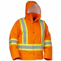 Forcefield Orange Hi Vis Safety Driver's Jacket, Medium - Medium Size - Polyester - Orange - Tear Resistant, Water Resistant, Wind Proof, Comfortable - 1 / Unit