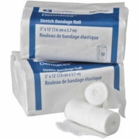 Covidien Dermacea Conforming Stretch Bandages, 3" x 12', Pack of 12 - 1 Ply - Rayon, Nylon - 12 / Pack