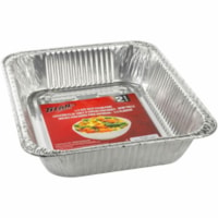 TITAN Storage Ware - Commercial, Food Storage, Cooking, Serving, Transporting - Disposable - Oven Safe - Silver - Aluminum, Foil Body - 2 Pack