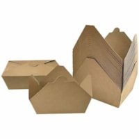 Boîte de stockage - Récipient pour aliments - Marron Globe - Alimentaire, Transport - Jetable - Marron - Papier Kraft Corps - 200 / Étui