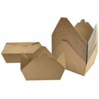 Boîte de stockage - Récipient pour aliments - Marron Globe - Alimentaire, Transport - Jetable - Marron - Papier Kraft Corps - 200 / Étui