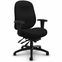 Global Granada Deluxe Mid-Back Ergonomic Multi-Tilter Chair, Echo Black, Terrace Fabric - Fabric Seat - Black Fabric, Hardwood Back - Black Frame - Mid Back - 5-star Base - Echo, Black - Fabric, Terrace Fabric