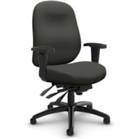 Global Chair - Fabric Seat - Gray Fabric, Hardwood Back - Black Frame - Mid Back - Gray - Fabric