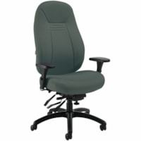 Fauteuil de direction Obusforme Comfort - Siège réglable - 17 po (431,80 mm) à 21 po (533,40 mm) Haut Global - Tissu Seat Material - Tissu, Bois de feuillu Back MaterialFrame Color Noir - Dossier haut - Gris - Plastique, Bois - 1.0