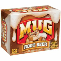 MUG Root Beer Soft Drinks, Original, 355mL, Case of 12 - Ready-to-Drink - 12 fl oz (355 mL) - Root Beer, Original - 12 / Case