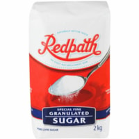 Redpath Granulated Sugar, 2 kg - 2 kg - Cane Sugar Flavor - Granulated Sugar - 1/Unit