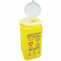 BD Tray Sharps Collector, 1.4 L, Yellow with funnel entry - 1.40 L Capacity - Durable, Leak Proof, Puncture Resistant - 8.2" Height x 3.1" Width x 3.1" Depth - Plastic - Yellow - 1 Each