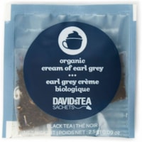 DAVIDsTEA Sachets Boxed Tea, Organic, Cream of Earl Grey, 25/Box Black Tea Bag - Black Tea - Kosher - Organic - 25 / Box