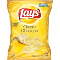 Lays Potato Chips, Classic, 40 g, 40/CT - Trans Fat Free, Low Fat - Original - 40 g - 40 / Carton